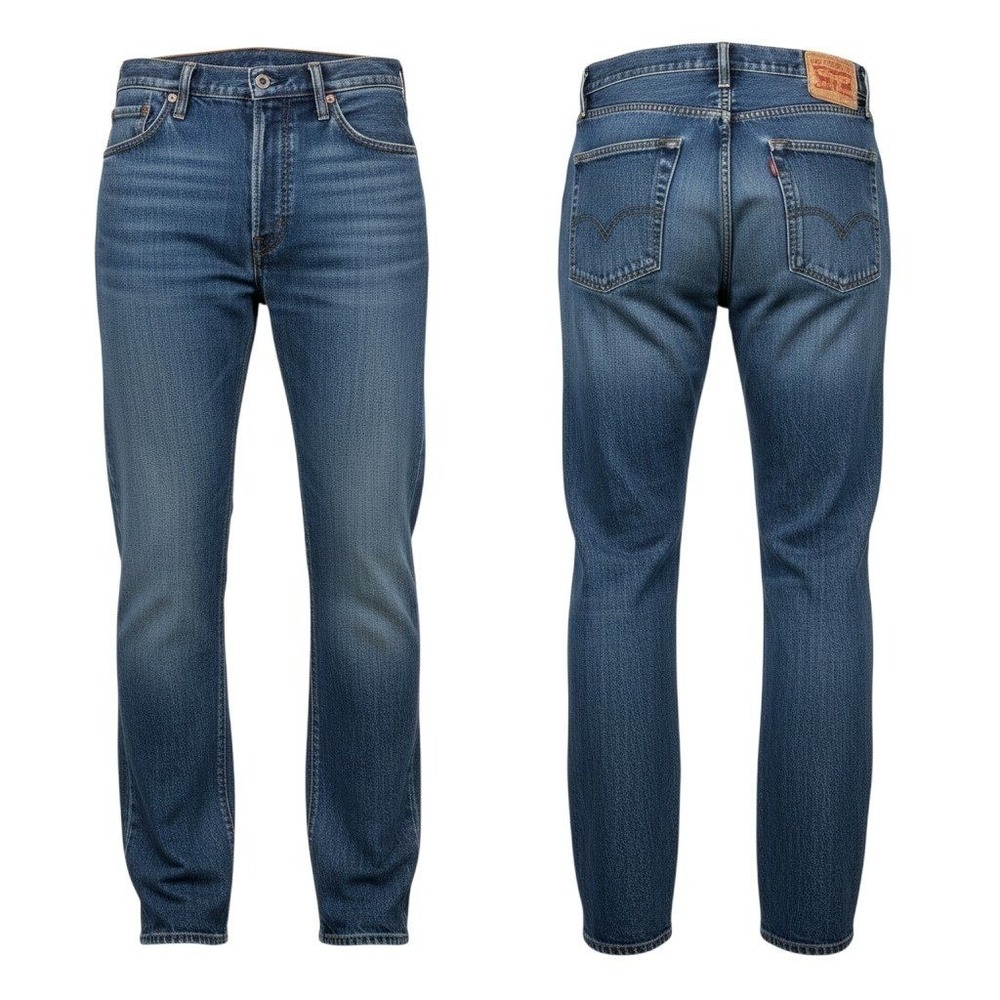 Levis 501 Straight Leg Jeans 36x30 Blue Medium Wash Whiskered Denim Mens